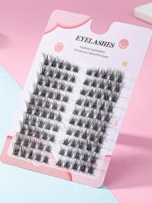100 Pcs Eyelashe Extensions-DIY Cluster Lashes Cat Eye Lashes Individual Lashes Faux Mink Lashes Wing-Tipped Effect Natural Soft False Eyelashes - Black - View 6