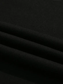 Tween Boy 1pc Leisure Simple Splicing Fleece Contrast Color Letter Print Cuff Jogging Trousers