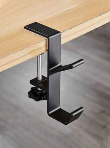 1 件学生背包挂钩、免螺丝桌钩、耳机挂架、耳机支架、挂袋挂钩 - 黑色 - 查看 5