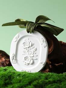 1/3 件石膏香薰花香片，家用/车挂式空气清新剂，女性礼物（包装和挂绳随机），芳香疗法，家用清新剂，扩散器，礼物，家居装饰 - 白色 - 查看 6