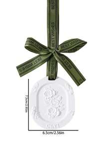 1/3 件石膏香薰花香片，家用/车挂式空气清新剂，女性礼物（包装和挂绳随机），芳香疗法，家用清新剂，扩散器，礼物，家居装饰 - 白色 - 查看 2