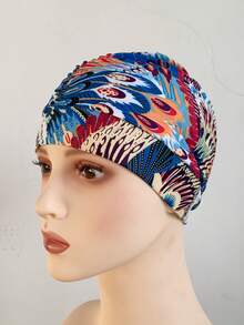 Pressure-Free Swim Cap Made Of High Elastic Fabric, Won't Tighten Head - Multicolor - View 2