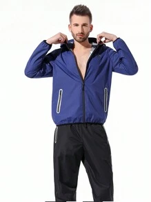 Traje Para Sauna De Entrenamiento De Sudor Rápido Profesional Para Correr Para Hombres, Adecuado Para Uso En Interiores Como Entrenamiento De Gimnasio Y Fitness - Azul - Ver 3