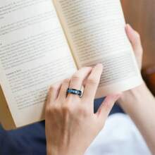 1pc Fashion 8MM Punk Style Gear Rotating Anxiety Fidget Ring 7 Colors Stainless Steel Chain Spinner Rings For Men Rock Biker Wedding Party Jewelry Lover Gift - Multicolor - View 5