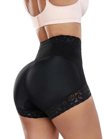 Sports Outdoor 1pc Sports & Fitness High Waist Tummy Control Butt Lifting Lace Splice Body Shaping Shorts Shapewear Shorts