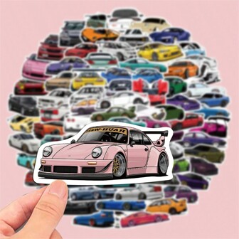 100pcs Cartoon Jdm Car Stickers, Diy Your Notebook, Phone, Tablet, Helmet, Guitar, Luggage Stickers Back To School