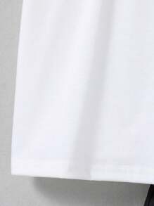 2入組夏季青少年男孩短袖T恤和短褲套裝，印有字母印花