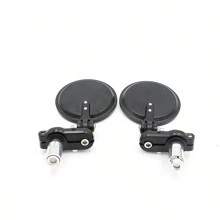 Par De Moto Espejos Retrovisores Accesorios Universales Lateral Para Motocicleta  Coche Deportivo Bicicleta Ajuste Tipo Bola de 180 Grados Redondo - Negro - Ver 4