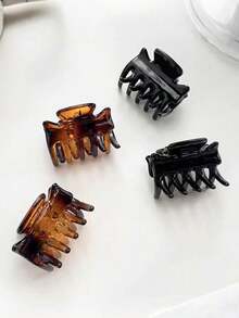 12入組簡約小型髮夾：極簡黑色和琥珀色設計,適用於髮際綫、劉海、髮邊和薄髮 - 彩色 - 查看 4