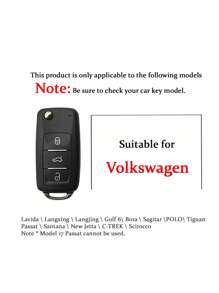 1set Car Key Case & Keychain Compatible With Volkswagen, Key Fob Cover - Multicolor - View 3