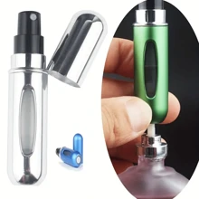 1-5 szt. 5 ml butelki z rozpylaczem do perfum wielokrotnego użytku w różnych kolorach, kompaktowe i przenośne - wygodne w podróży, łatwo mieszczą się w różnych torbach i kieszeniach odzieży. Nadaje się do spotkań na świeżym powietrzu, podróży, biwakowania, biegania, jazdy na rowerze, pieszych wędrówek i innych aktywności.