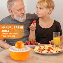 1pc Citrus Juicer, Lemon Lime Squeezer Manual Hand Held Juicer With Pour Spout, 250ml (Orange) - Orange - View 8