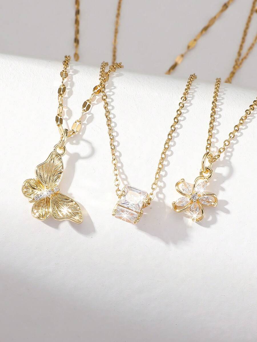 Conjunto de 3 colares femininos elegantes e modernos com design ...