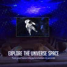 1入組太空人星光投影儀，星際投影儀，星空夜燈投影儀，星系臥室投影儀，成人遊戲房/家庭影院/天花板/房間裝飾 - 白色 - 查看 9