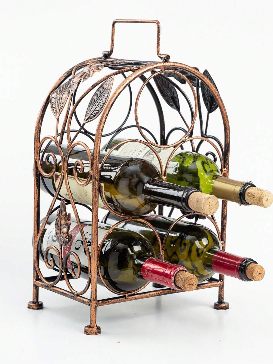 5 Bottle Desktop Wine Rack Freestanding Countertop Bottle Holder For ...