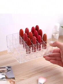 1Pc High-End Transparent Makeup Organizer Box For Desk, Including Storage For Eyebrow Pencil, Makeup Brush, Lipstick, Perfume, Etc. 9-Section, With Step-Like Design, Great For Daily Dressing Table Arrangement And Storage ,Jewellery Box,Pouch,Makeup Brush Holder,Brush Holder,Perfume Organiser,Pouch Bag,Gifts For Women,Christmas Gifts,Gift Ideas For Women - Clear - View 8