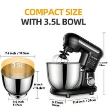 CHEFTRONIC 1pc Stand Mixer, Tilt-Head Mixers, Kitchen Electric Dough Mixer, For Household Aids, 1000W 4qt Stainless Steel Bowl - UK Plug(220-240V) - View 6