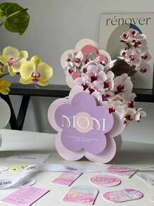 3pcs 3D Flower Gift Box For Mother's Day, Carnation Bouquet Flower Arrangement Box, Creative Gift For Mom - Purple - View 1