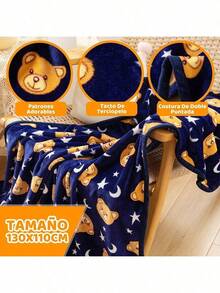 130*110cm  para ligero para cobija para viaje sofa mecedora  Manta liso simple franela cálido para casa cobijas frazada fresca la ropa de cama deding cobertor king size  microfibra cobertores cobijas individual decoracion hogar gris oscuro laila confort blanket Matrimonial colcha cubrecama - Azul - Ver 2