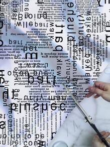 黑色字母与白色背景 DIY 布料片 用于桌布、衣服缝纫 - 彩色 - 查看 4