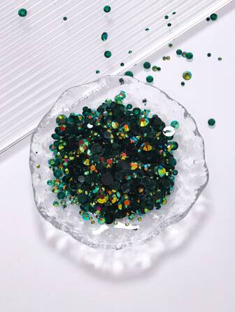 2MM-6MM Mixed Size 2000PCS/Pack Round Flat Back Resin Rhinestones Transparent Candy AB Color Bling Strass Glitter DIY Nail Art Gems Stones Diamond Manicure Nail Decal Glue On DMC Jewelry Bead For Clothes, Bag, Shoes, Nail Art, Mugs, Bottles, Tumblers, Mobile ,Makeup DIY Accessories