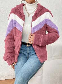 Women Winter Coats - 藕粉色 - 查看 3