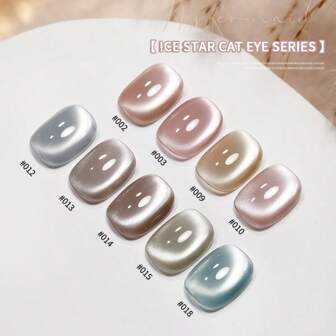 1 pieza de 8g Esmalte de uñas de gel magnético con brillo de gato de luz de luna blanco helado, decoración de esmalte de uñas de gel magnético removible y brillante