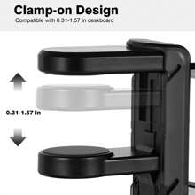 حامل سماعات الرأس والجهاز اللوحي ذو قلاووظين مزدوج ، خطاف سماعات رأس عام ، تخزين دون الحاجة إلى ثقب