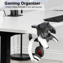 حامل سماعات الرأس والجهاز اللوحي ذو قلاووظين مزدوج ، خطاف سماعات رأس عام ، تخزين دون الحاجة إلى ثقب