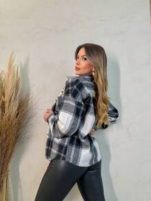 Women Overcoats - 黑色 - 查看 2