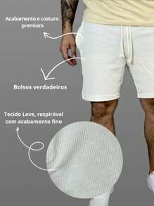 Bermuda Mauricinho Wafle Shorts com Cordão