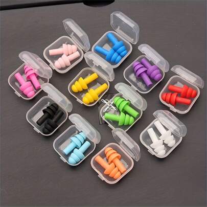 1/5/10Pairs Silicone Ear Plugs - Reusable Christmas Tree Design For Anti-Snoring, Noise-Proof, Swimming, Learning, And Sleeping, Beach Essentials, Beach Accessories, Pool Float
