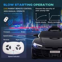 Aosom 12V Kids Electric Ride On Car, Licensed Audi RS E-Tron GT - 黑色 - 查看 2
