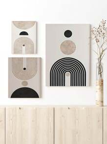 3 tấm áp phích vải canvas đồ họa hình học, nghệ thuật treo tường tối giản, trang trí nhà theo phong cách Bohemian, lý tưởng cho phòng khách, phòng ngủ, văn phòng, nhà bếp, phòng ăn, trang trí tường khách sạn, trang trí phòng, tranh vải canvas phong cách hiện đại, nghệ thuật treo tường, ảnh in, quà tặng không khung - Màu be - Xem 2