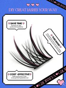 GROINNEYA Lash Clusters DIY Eyelash Extensions 120 Pcs Individual Lashes Thick Fluffy Eyelash Clusters Makeup Tool  (ZJ1003) - Black - View 4