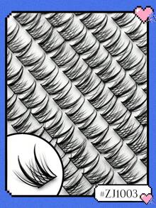 GROINNEYA Lash Clusters DIY Eyelash Extensions 120 Pcs Individual Lashes Thick Fluffy Eyelash Clusters Makeup Tool  (ZJ1003) - Black - View 3