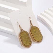 1對時尚幾何耳墜適合女士日常裝飾