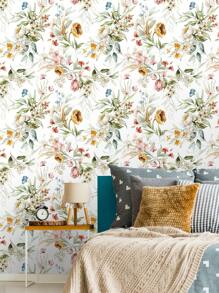 SUPSTICKER 1roll 15.75X47.24/118.11/196.85inch Three Sizes Available--Seamless Watercolour Floral Pattern Self-Adhesive Waterproof Decorative Landscaping Wallpaper Thickened Self-Adhesive Does Not Warp Peel And Stick Refurbishment Remodelling Stickers,Renovation Stickers Peel Wall Panels,Wall Paper, Wallpapers,Spring Decoration Items Refresh Your Home,Rama Decoration Stickers - Multicolor - View 2