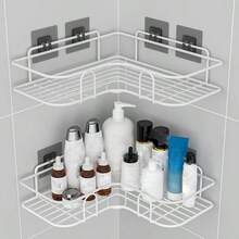 1入組浴室角落淋浴架，浴室內淋浴架，淋浴牆上洗髮水肥皂架，浴室置物架組織，淋浴籃，浴室配件，浴室儲物組織 - 黑色 - 查看 3