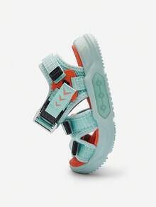 Balabala 兒童運動涼鞋，男女童沙灘鞋，2024夏季新品，磁扣透氣鞋 - 綠色 - 查看 6