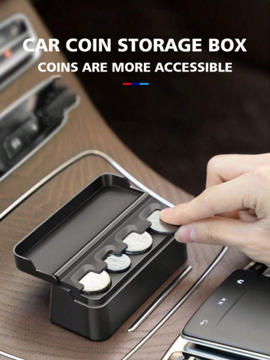 1入組車硬幣收納盒 - 黑色 - 查看 1