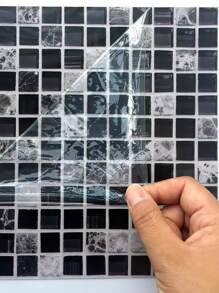 10pcs Self-Adhesive Kitchen Mosaic Tile Sticker Splashback Decoration Bathroom Adhesive Wall Vinyl Waterproof PVC Wallpaper Panel