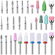 30 Piezas De Brocas Uñas Ceramica Acero Inoxidable Juego de Manicure De Arte Profesionales De Perforacion Fresa Cabeza De Pulido Quita Gel Acrilicas Piel Muerta Kit De 30 Unidades Para Decoracion Herramienta Para Cortar Limar Limpiar Cuidado De Cuticula Precision - W1366 - Broca 30 - Multicolor - Ver 1