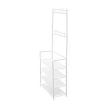 LIVINGANDHOME Living And Home 4 Tier Shoe Rack With Hat Rack Coat Stand,Shoes Storage Organizer,Freestanding Space-Saving Coat Rack Hanger With Shoe Storage Shelf For Living Room/Bedroom/Entryway/Hallway - White - View 8