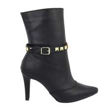 Bota Feminina Cano Médio 1793 Salto Fino botas feminina elegant confortável sapatos feminina elegante