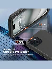 Funda protectora para teléfono a prueba de caídas, golpes y abrasión, de Body completo, resistente, con protección en tres partes compatible con iPhone, Galaxy, HONOR, REDMi, a prueba de agua y resistente a los arañazos