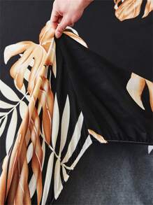 (2-3)Bộ chăn ga gối đệm in hình, 1 ga trải giường & 2 vỏ gối (Chiều cao tấm 30 cm) - Lá Vịnh Rùa-Đen - Xem 6