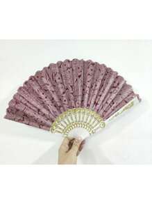 Hand Fans Portable For Summer Daily Use Boho - Burgundy - View 3