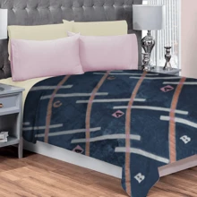 Frazada Matrimonial Ligera Estampada, Flannel Extra Suave - Bronce - Ver 1