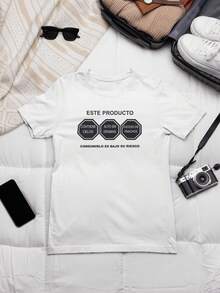 Playera urbana unisex diseño sellos de celos 1 pieza - Blanco - Ver 2